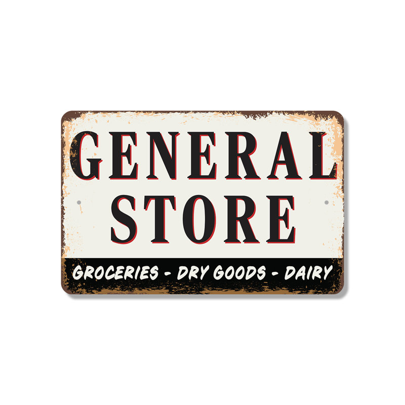 Enseigne en plastique 13 po x 20 po General Store Street, H 13 po x l 20 po x P 0,1 po