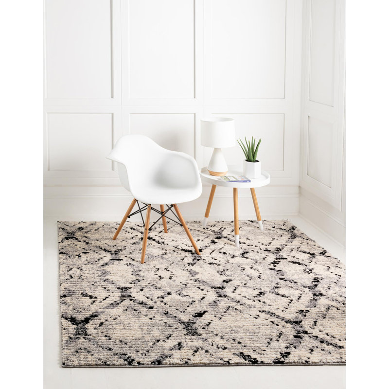 Tapis ivoire à motif géométrique Tucson, Carré 6 pi