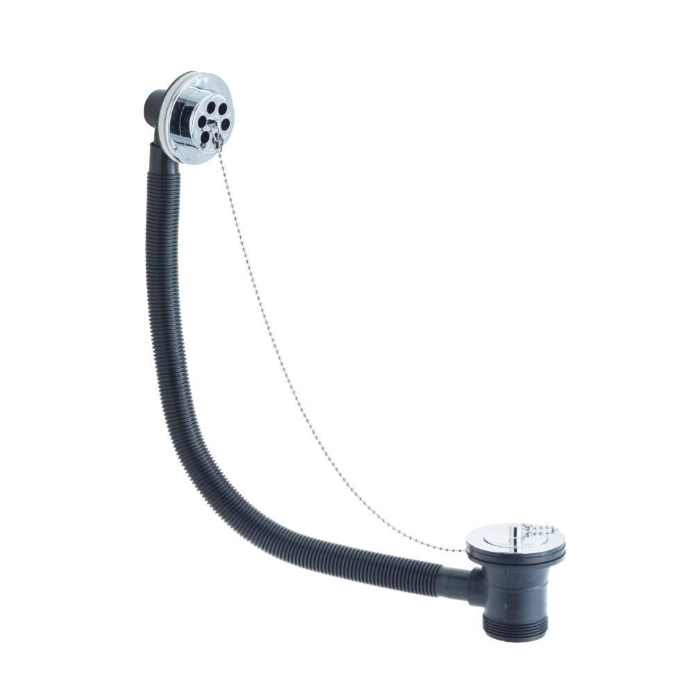 7cm Chain and Stopper Waste Tub Drain With Overflow