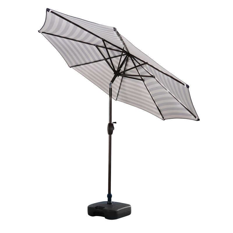 Pierpoint 108'' Market Umbrella, Gray Stripe