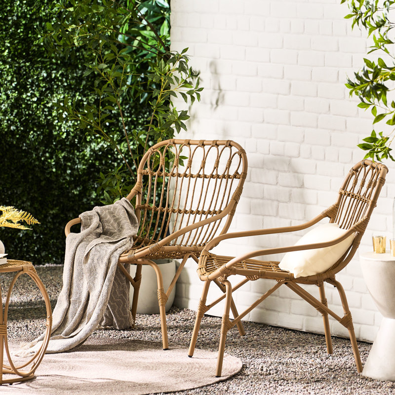 Accent Chairs For Backyard - Brown, 28.88In.D X 23.54In.W 32.69In.H, And Iron Iron, Open Weave