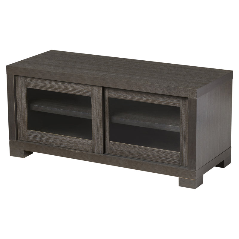 Unfinished TV Stand for TVs up to 43", Dark Gray/Charcoal/Woodgrain