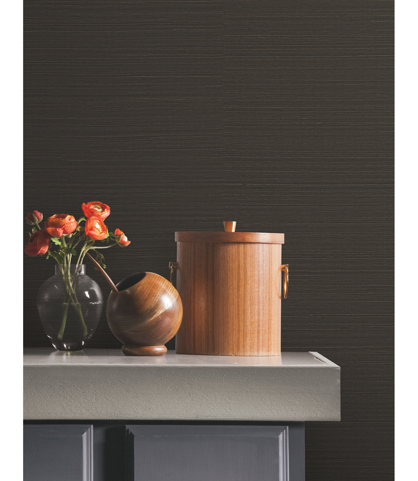 Natural Sisal Peel and Stick Grasscloth Wallpaper, Black