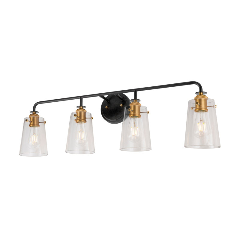 Duggins 4 - Light Dimmable Vanity Light, Black/Soft Gold
