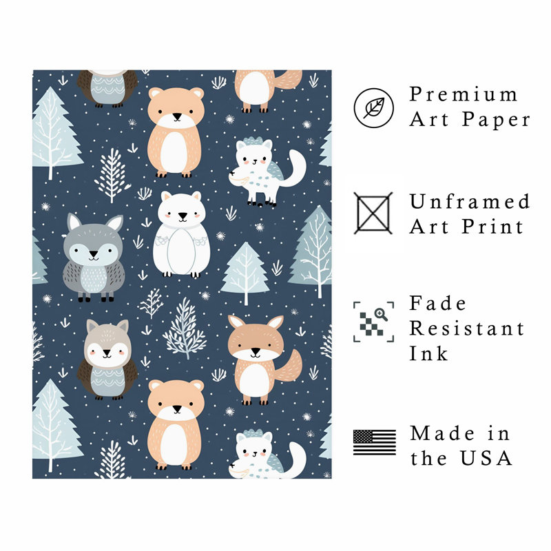 «Holiday» des animaux scandinaves, impression d'art scandinave sans cadre, H 20 po x l 16 po
