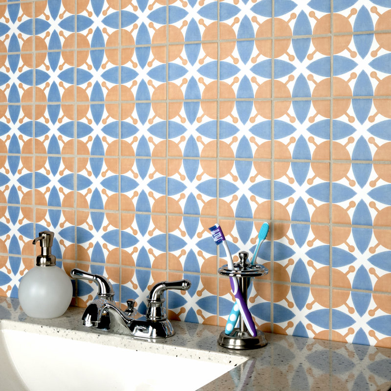 Carreau de céramique à motif de mur 4 po x 4 po Revival