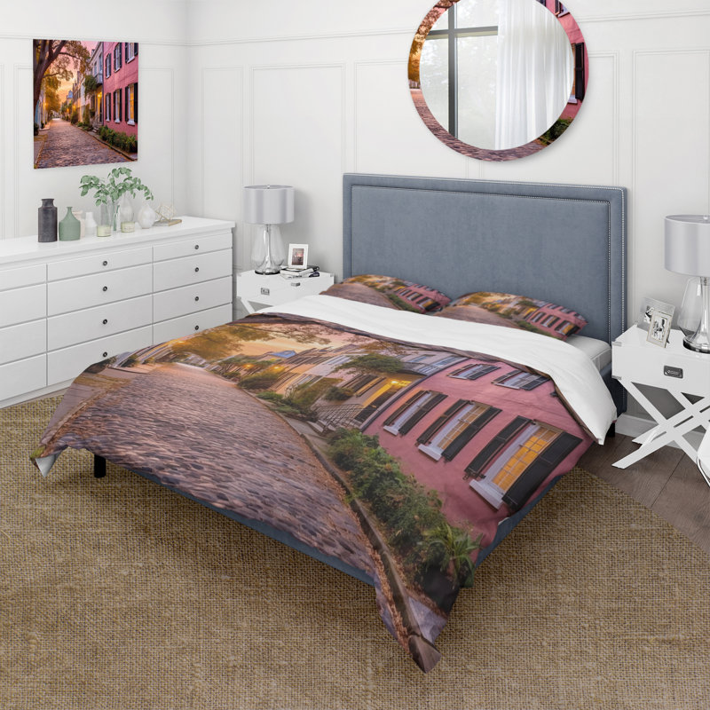 Ensemble de housse de couette en microfibre / polyester South Carolina, Housse de couette pour grand lit et 2 taies décor
