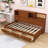 3 Drawers Wooden Daybed with Pushable Shelf, USB & Socket Charging Station-402812616-402812623