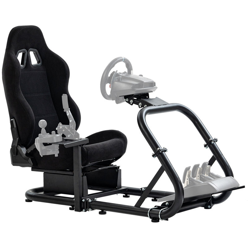 Anman Adjustable Reclining Ergonomic PC & Racing Game Chair in Black, Not Include Steering wheel & Wheels & Pedals and Shifter Handbrake