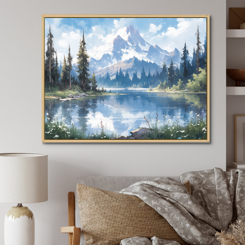 «Mountain View Bliss III - Countryside», reproduction d'art sur toile encadrée, H 34 po x l 44 po, Naturel