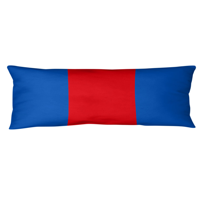 Oreiller de corps en polyester / polyester Arizona Football Stripes, Bleu / rouge / bleu, Aaru 