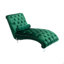 Chaise longue d'intérieur en velours capitonnée à boutons et rembourrée avec coussin pour le bureau de la chambre à coucher (velours émeraude)-214201032