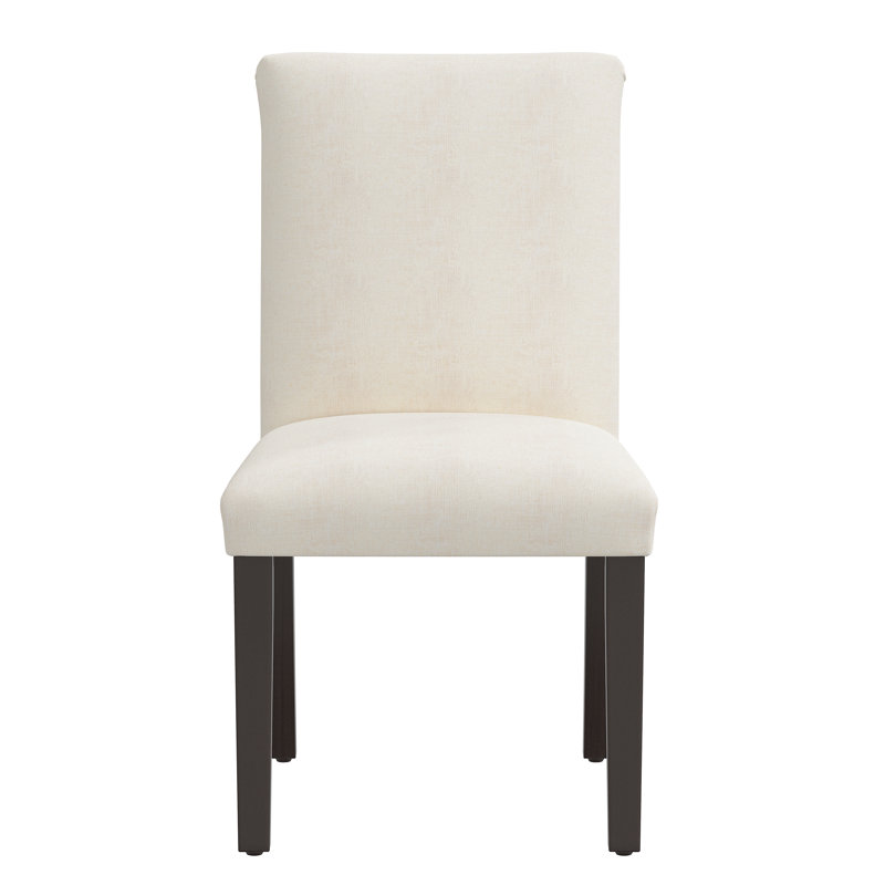 20'' H Upholstered Dining Chair, Zuma White Textured Linen, Ancient Stewart Red