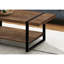 Tameka Farmhouse Style Black Metal Leg 1-Shelf Accent Coffee Table, 17.63" H X 47.13" W X 23.6" D-1626250742