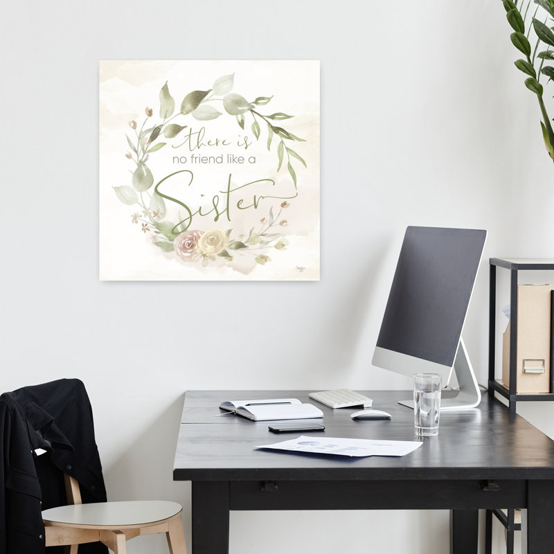Like A Sister, art floral contemporain, H 18 po x l 18 po
