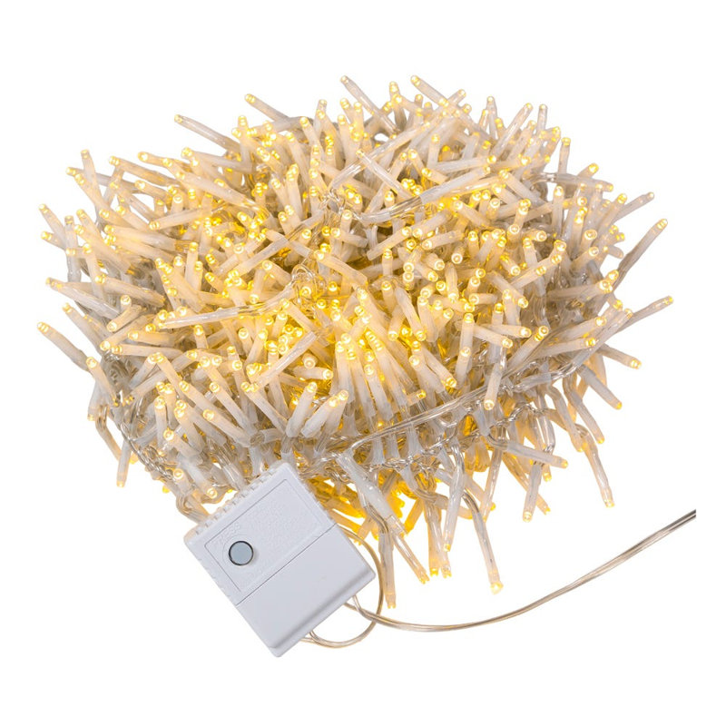 Kurt Adler 1000-Light 32.8-Foot LED Cluster Garland, Warm White