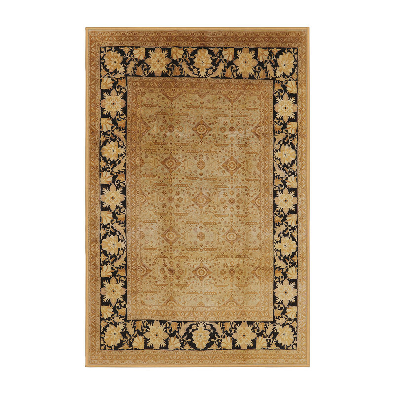 Tapis beige / bleu marine Runuf, Rectangle 4 pi x 6 pi