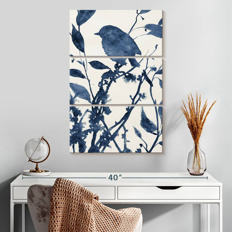 Silhouette d'oiseau bleu Brampt II, H 32 po x l 20 po