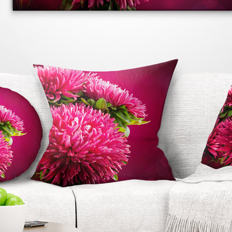 Coussin flowerswork fleur d’une marche arrière, 16 po x 1 po, Coussin décoratif