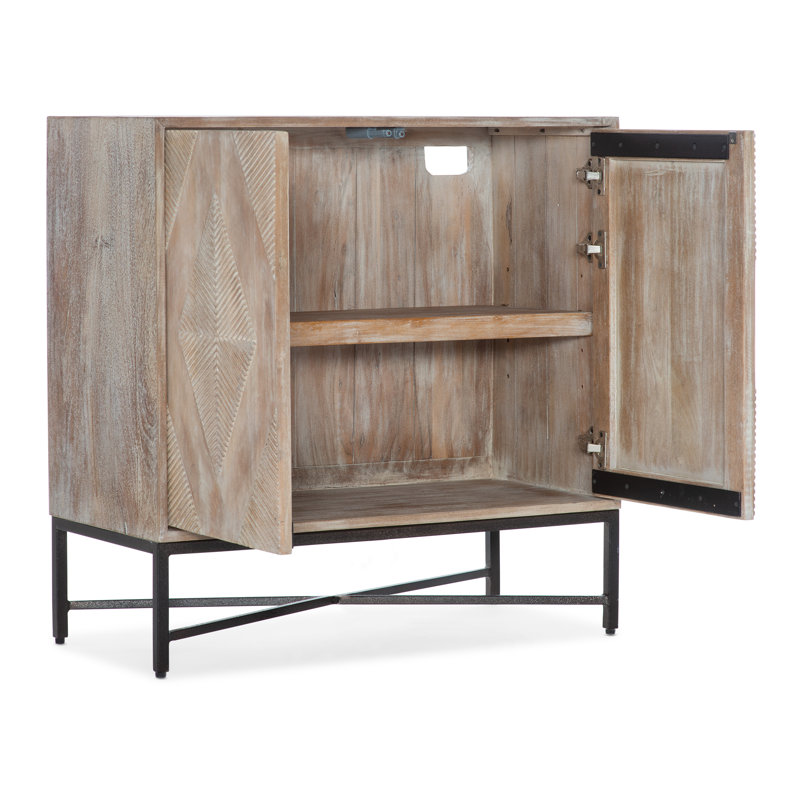 Chiseling Solid Wood Accent Cabinet