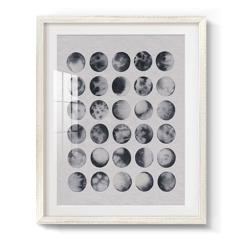 Beaucoup de lunes II - impression encadrée, H 28,5 po x l 20,5 po, Blanc