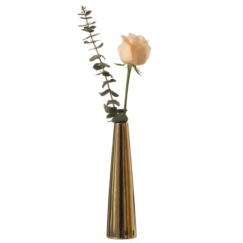 Tanyha 8-Inch Slim Cone Ceramic Vase – Modern Decorative Centerpiece, Minimalist Flower Holder - Elegant Accent for Living Room, Office, Bedroom, Entryway, or Bathroom Decor