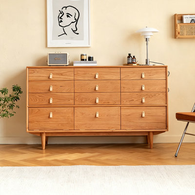 Leather Handle Flip Door Buffet Table