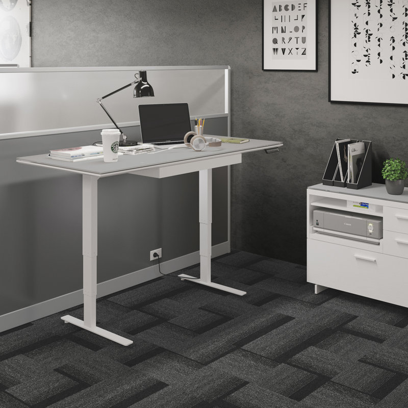 Centro Height Adjustable Computer Desk, 24.75" H x 60" W x 24" D