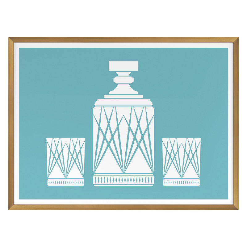 A Gentleman's Drink Print by Blinco, Olivia, Gold Single Picture Framed