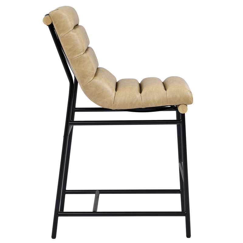 Tabouret en cuir Nicco Vegan (ensemble de 2), Tabouret de comptoir (siège d'une hauteur de 24 p