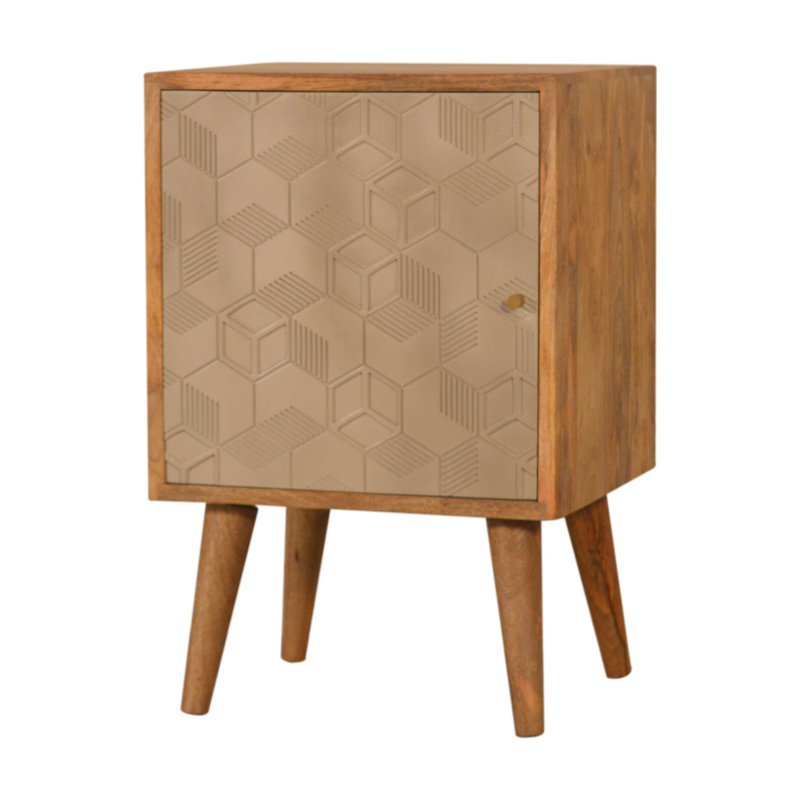 Lancelot 40cm W Solid Wood Bedside Table, Brown