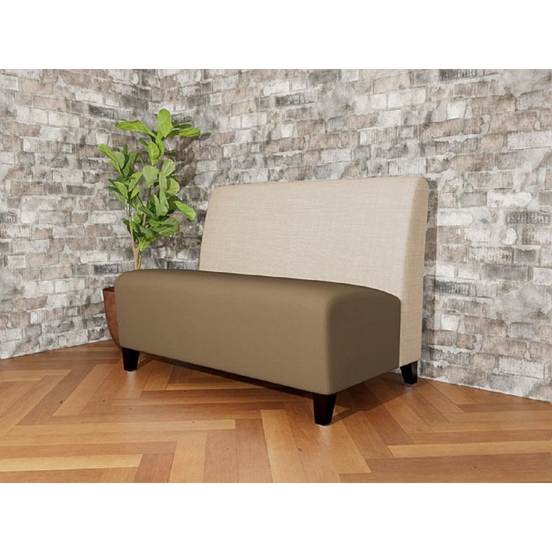 Causeuse sans accoudoirs Ravenna, Bois noir, Chambray calcaire / Patriot Plus taupe