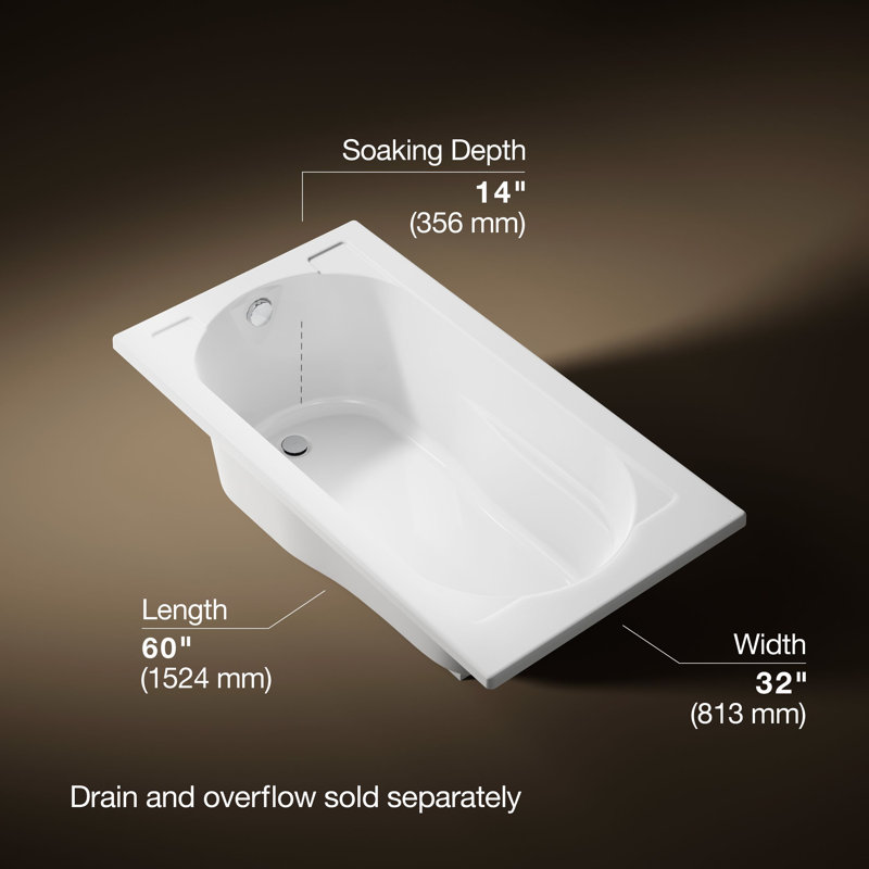 Devonshire 60" x 32" Soaking Bathtub, White