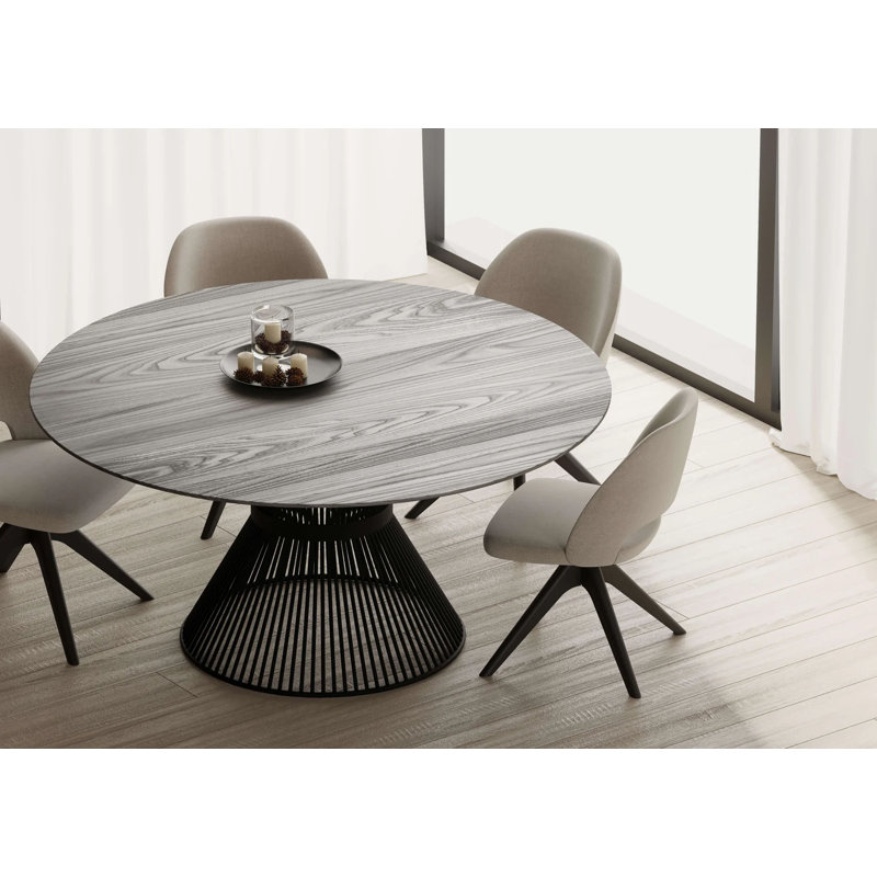 Solid Wood Rectangular Dining Table with Flora Base, 95"L x 40"W x 30"H, Walnut, Walnut