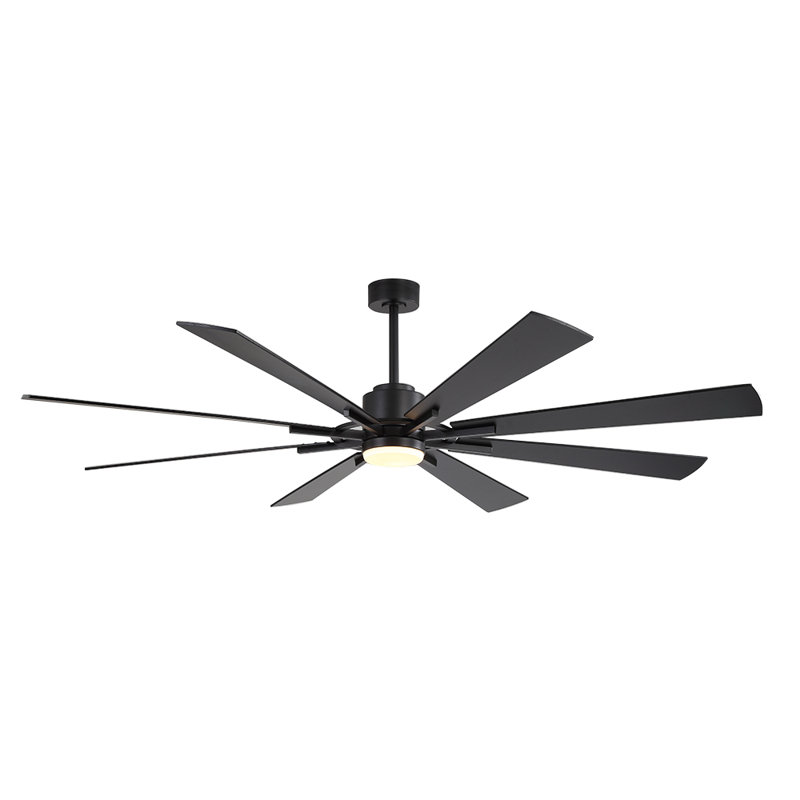 Avgoustinos DC Ceiling Fan with LED Light and Remote, 72", Black