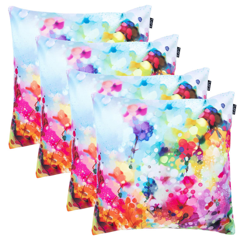 4 Pack Cushion 43x43cm Spring Flower, Pink Back