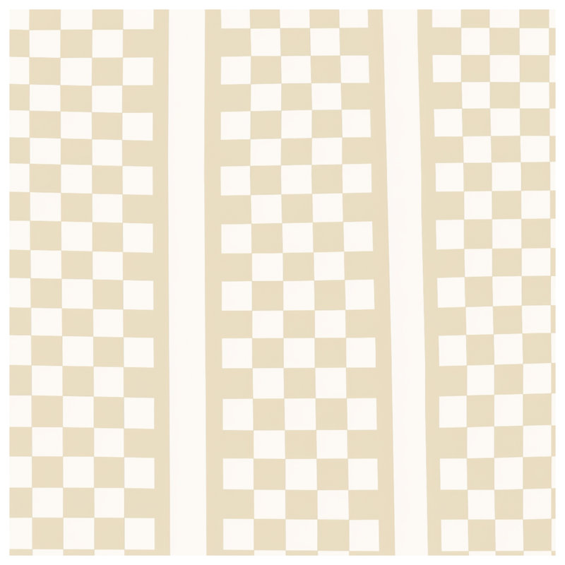 Beige Checkered Grid Double Sided Throw Pillows, 18 x 18 inches