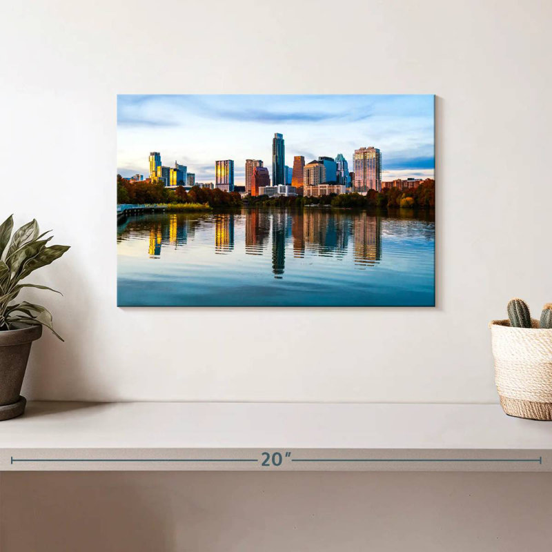 Austin Autumn Reflection, 8" H x 12" W