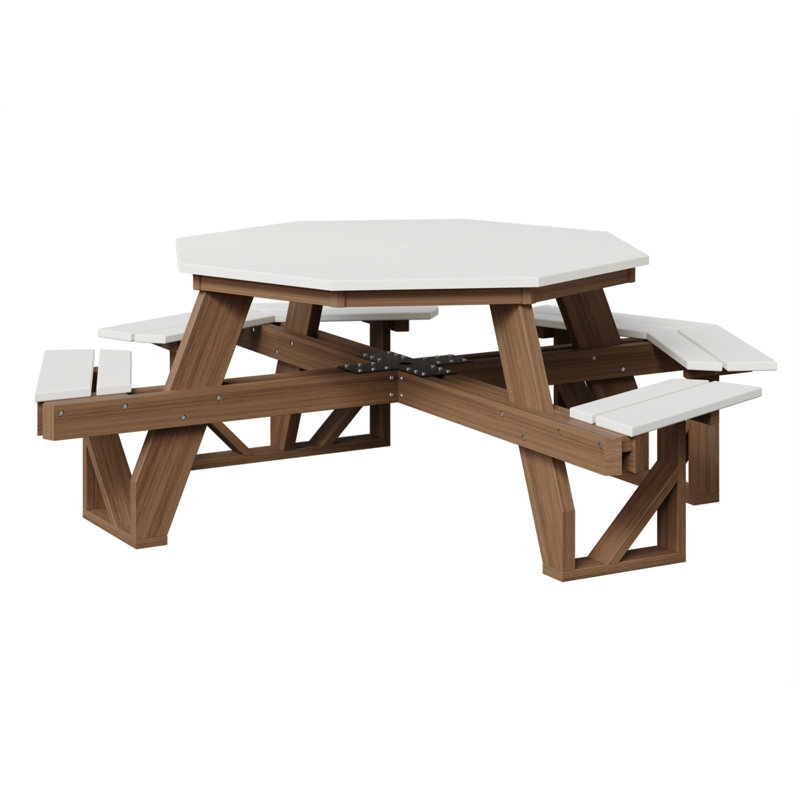 Ada Outdoor Conversation Set, White Top/Antique Mahogany Base