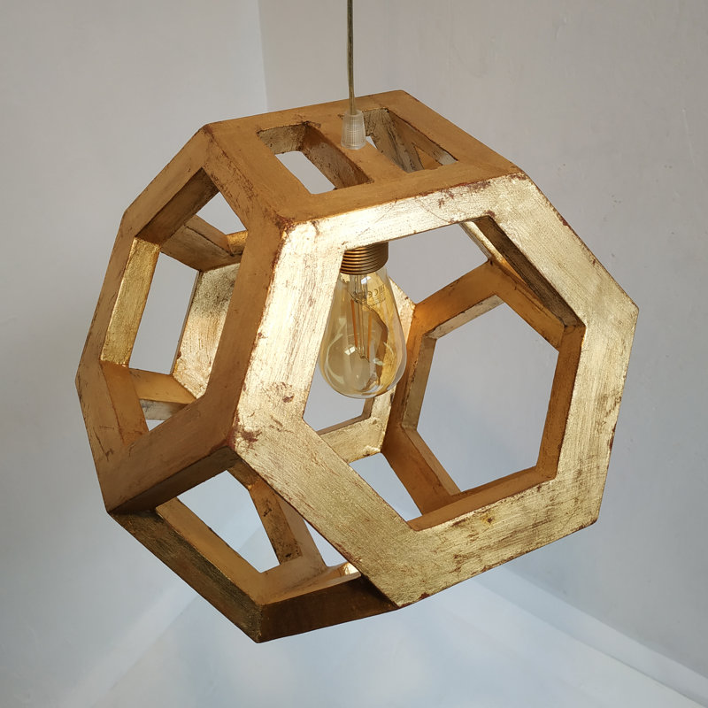 Chewelah 1 - Light Geometric Pendant, Gold