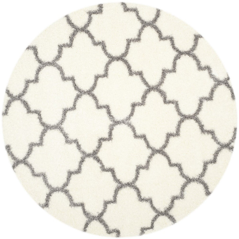 Bertl Sgm-Montreal Shag Performance Geometric Rug, Round 6'7"