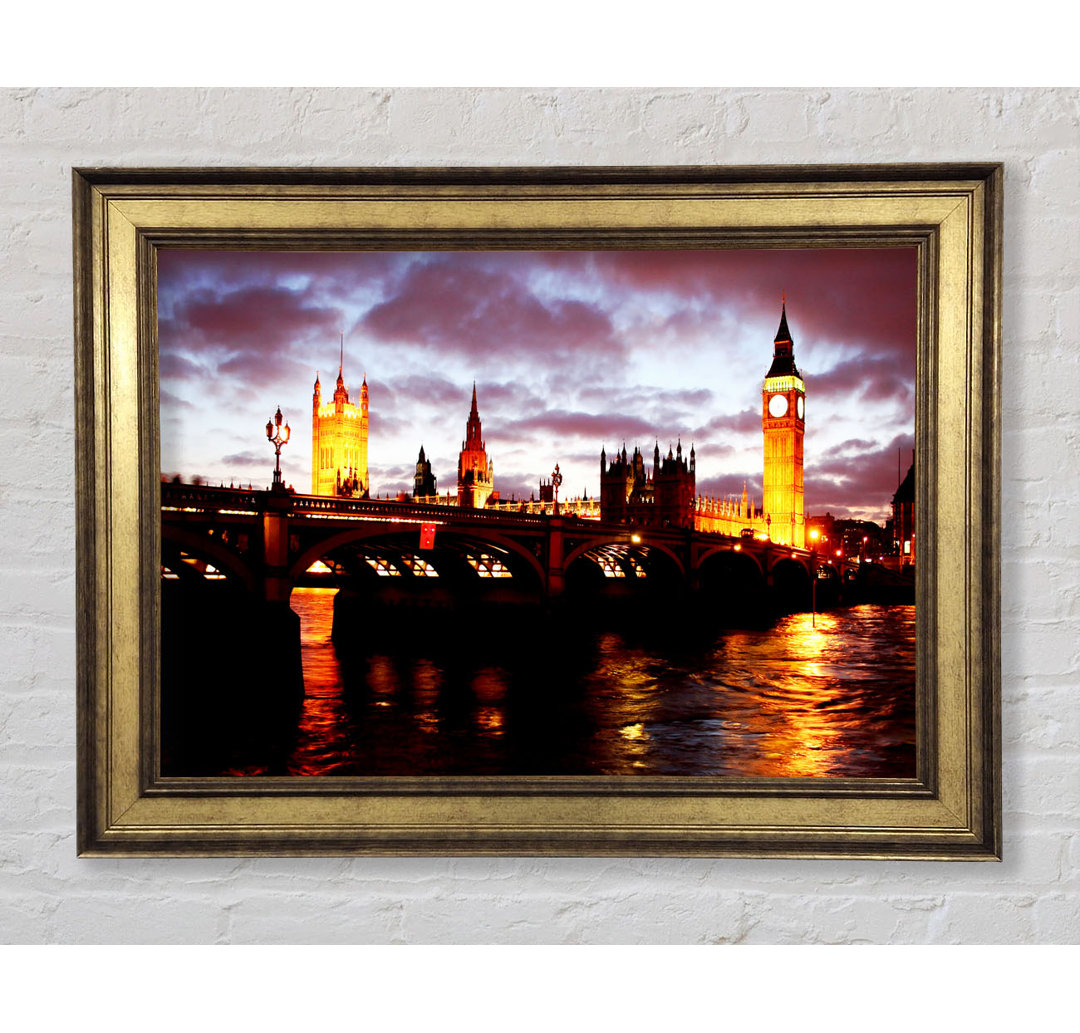 London Thames Reflections - Einzelner Bilderrahmen Kunstdrucke