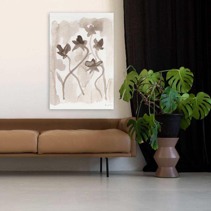 Fleurs sépia III - marguerites brunes, H 48 po x l 32 po