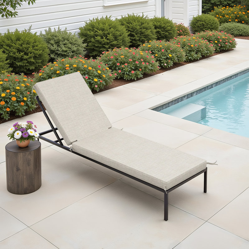 Sunbrella® Outdoor Chaise Cushion, Cast Silver, 23" W x 75" D