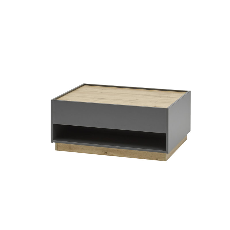 Alleghenyville Solid Coffee Table with Storage, Anthracite, 80cm H x 90cm W x 60cm D