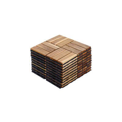 10 PCS Interlocking Deck Tiles Checker Pattern