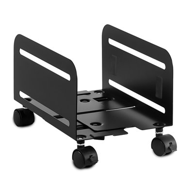 Mount-It! Adjustable Rolling CPU Stand with Wheels, Desktop Computer Tower Cart with Ventilation