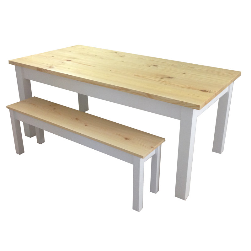 Table de salle à manger en bois de pin massif Jarrard, H 30 po x L 60 po x l 34 po