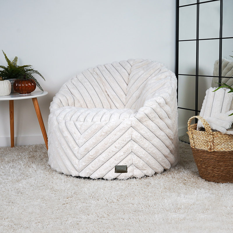 Polyester Refillable Bean Bag Chair, Ivory
