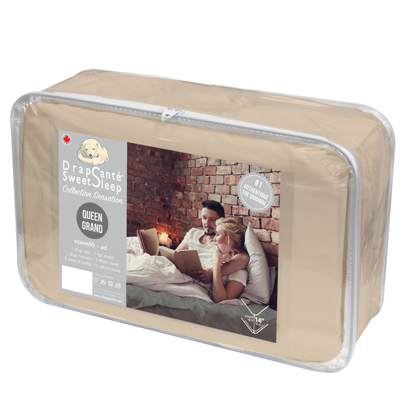 Ensemble de draps en flanelle de microfibre SENSATION, Simple, Parchemin